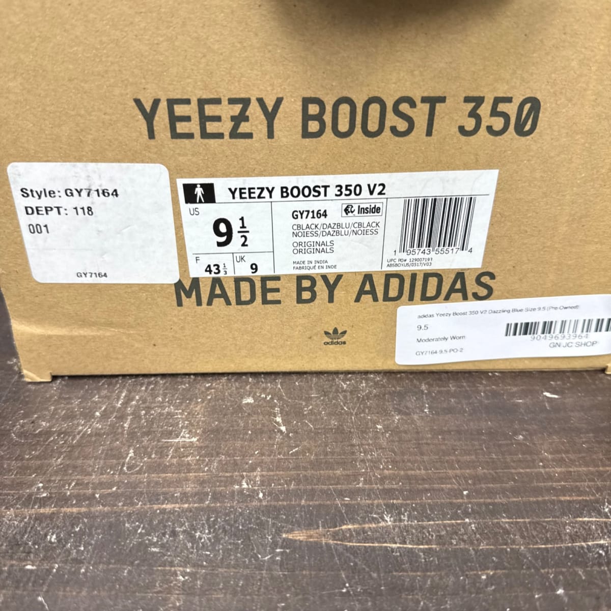 adidas Yeezy Boost 350 V2 Dazzling Blue Size 9.5 (Pre-Owned) - aux