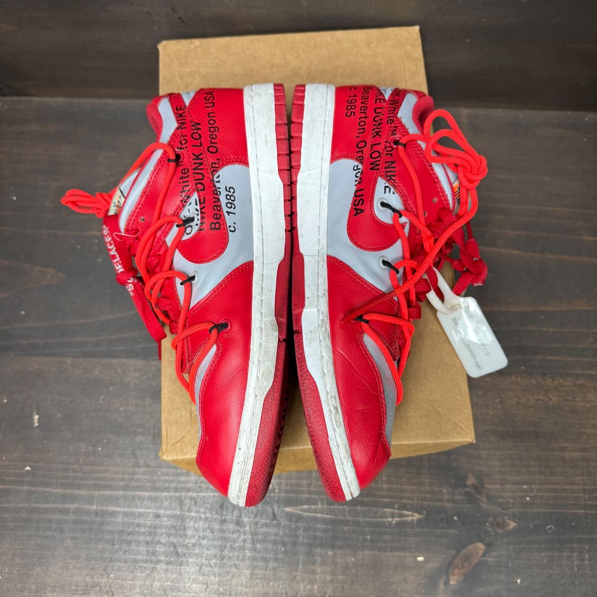 Nike Dunk Low Off-White University Red Size 9.5 (Pre-Owned) - side