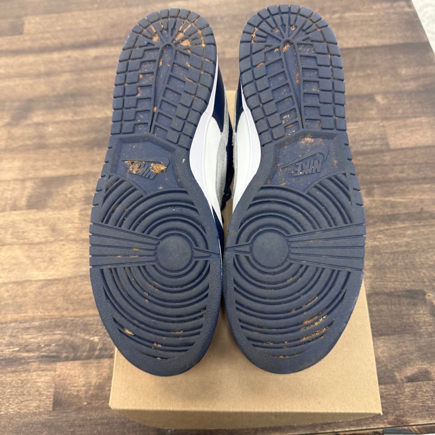 Summit White Midnight Navy Dunk Low (USED, No Box)