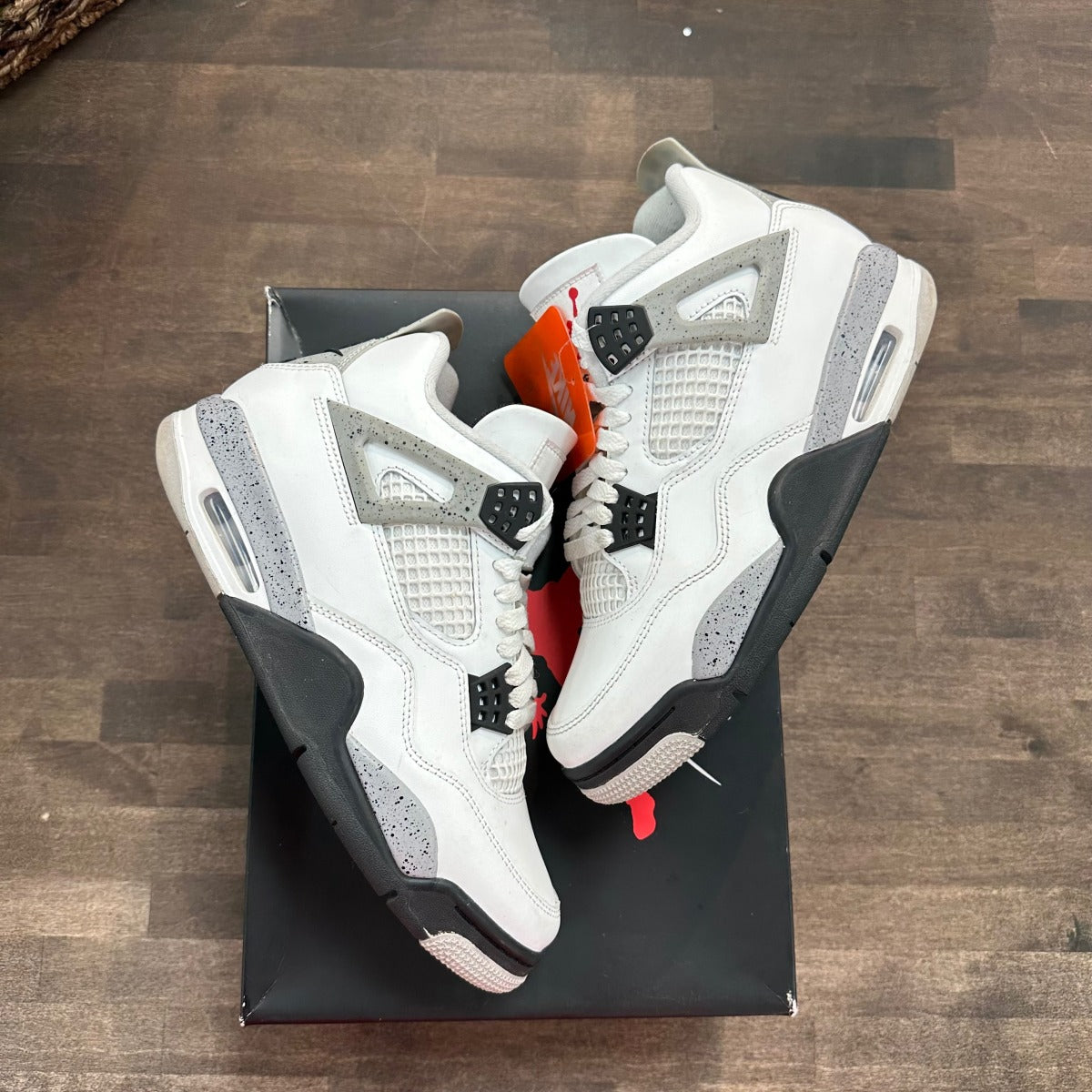 Jordan 4 Retro White Cement (2025) Size 8 (Moderately Worn Pre-Owned) - Image 1