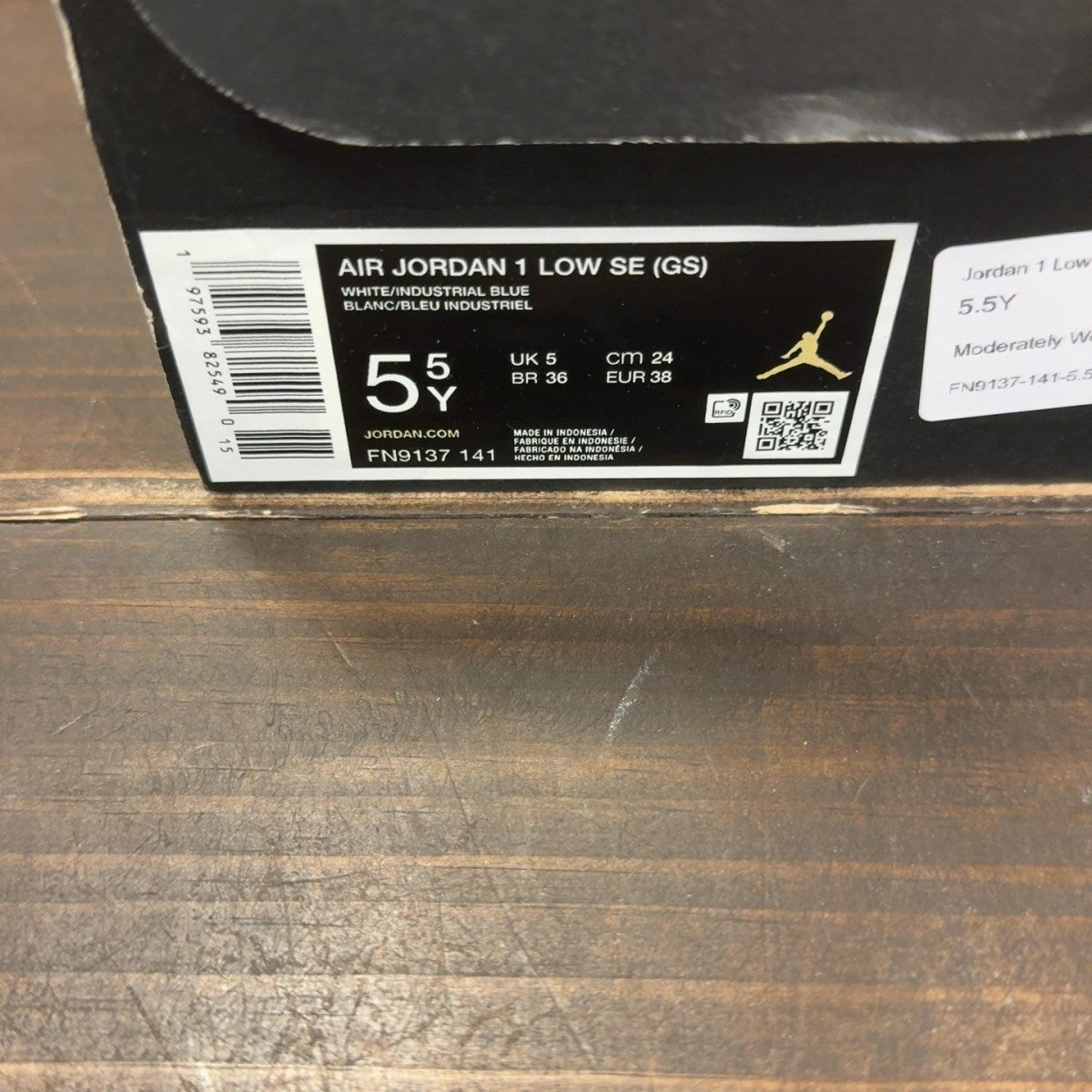 Jordan 1 Low SE Industrial Blue (GS) Size 5.5Y (Pre-Owned) - aux