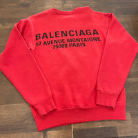 Balenciaga Logo Red Crewneck (USED)