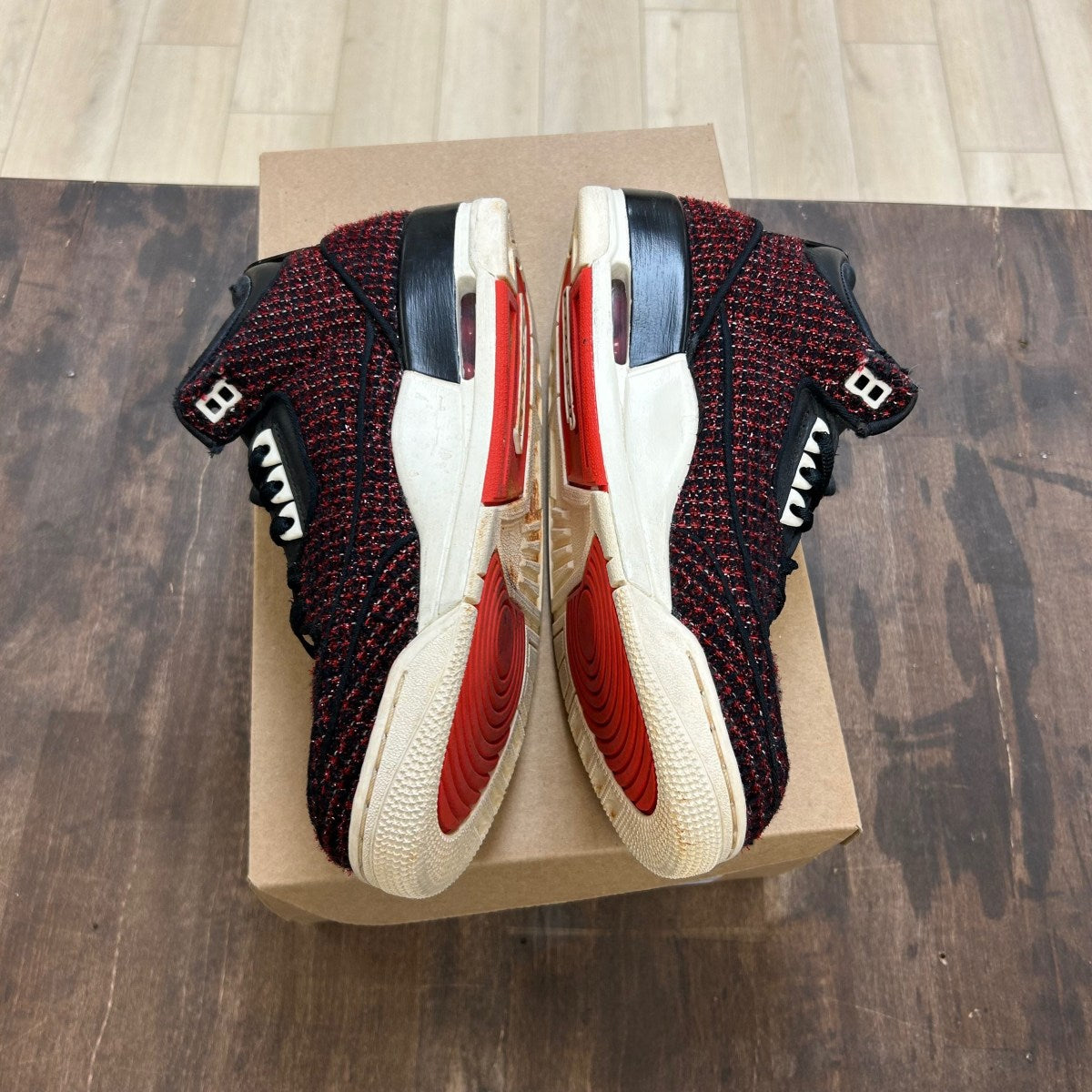 Jordan 3 Retro AWOK Vogue University Red (Women's) Size 9W (Pre-Owned) - Image 3