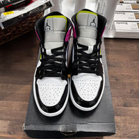 White Black Cyber Jordan 1 Mid (USED)