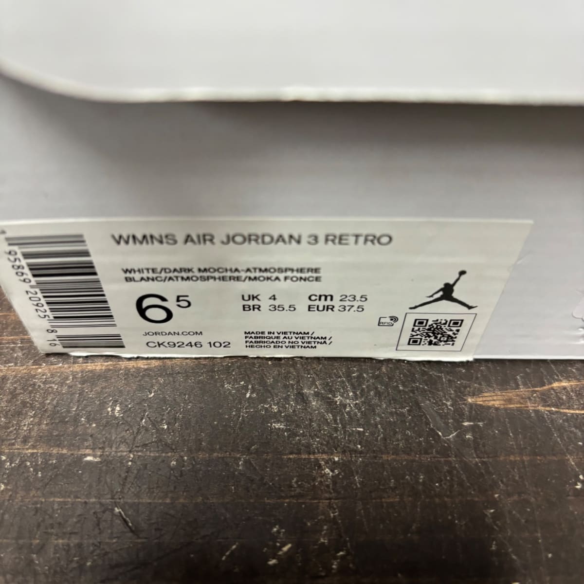Jordan 3 Retro Neapolitan Dark Mocha (Women's) Size 6.5W (Pre-Owned) - aux