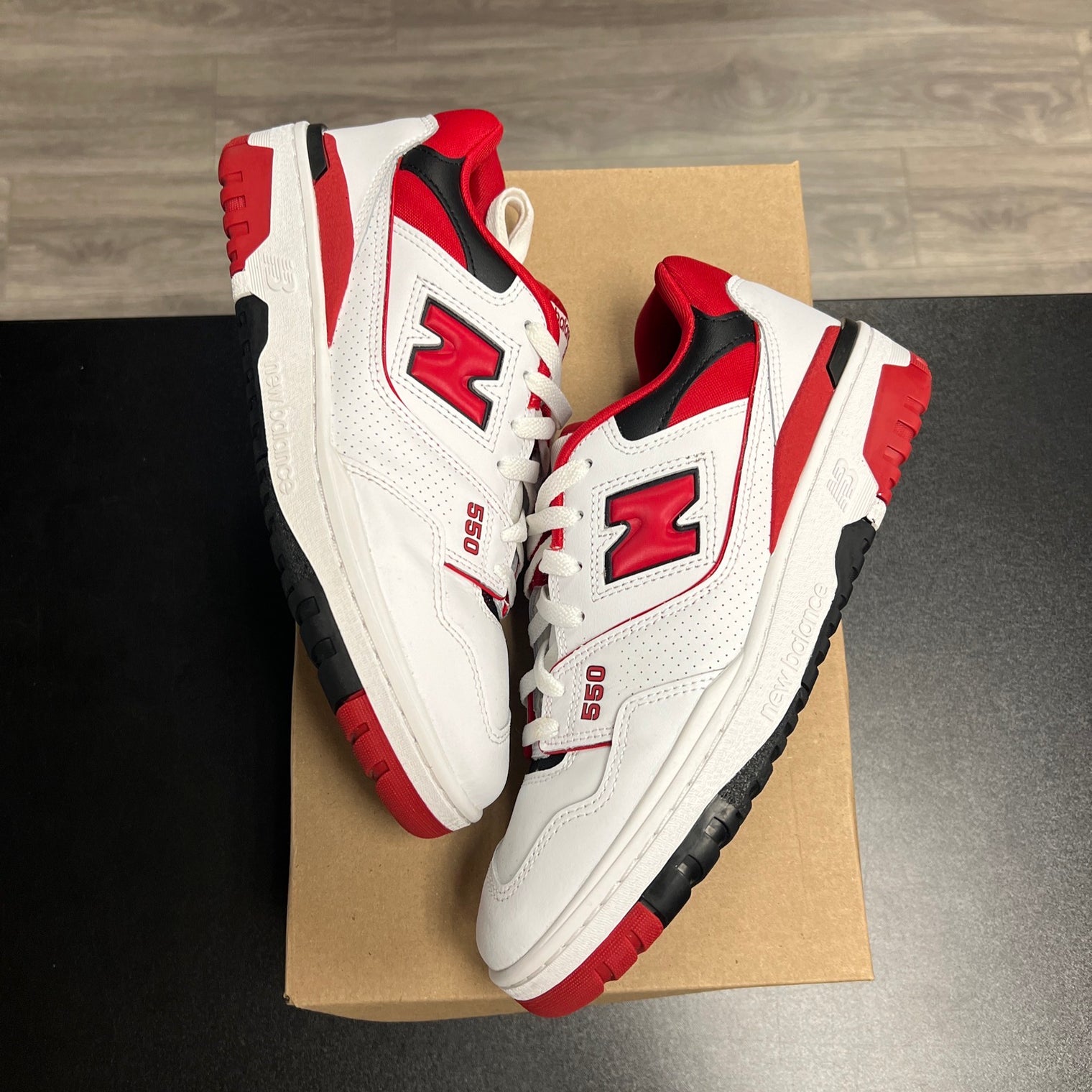 New Balance 550 White Team Red (USED, no box)