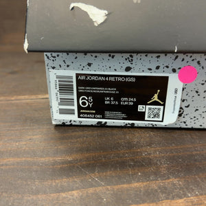 Jordan 4 Retro Black Canvas (GS) Size 6.5Y (Pre-Owned) - aux