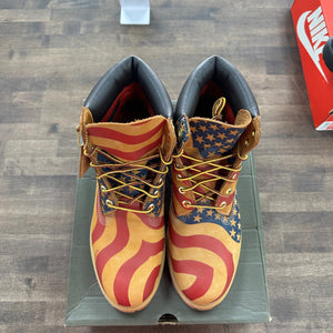 Timberland 6" Boot Supreme Stars & Stripes Wheat Size 9.5 (Lightly Worn Pre-Owned)