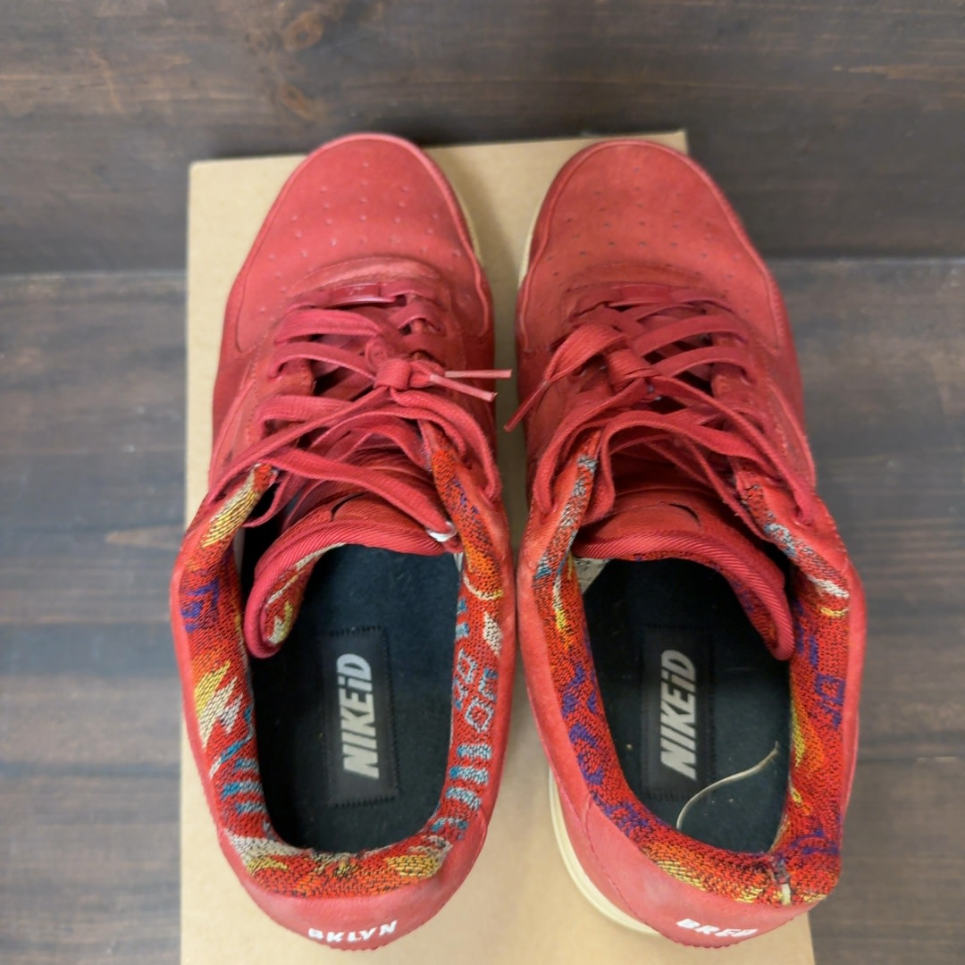 BKLYN BRED Nike Air Force 1 Red NIke ID Size 10.5 (Pre-Owned) - Image 5