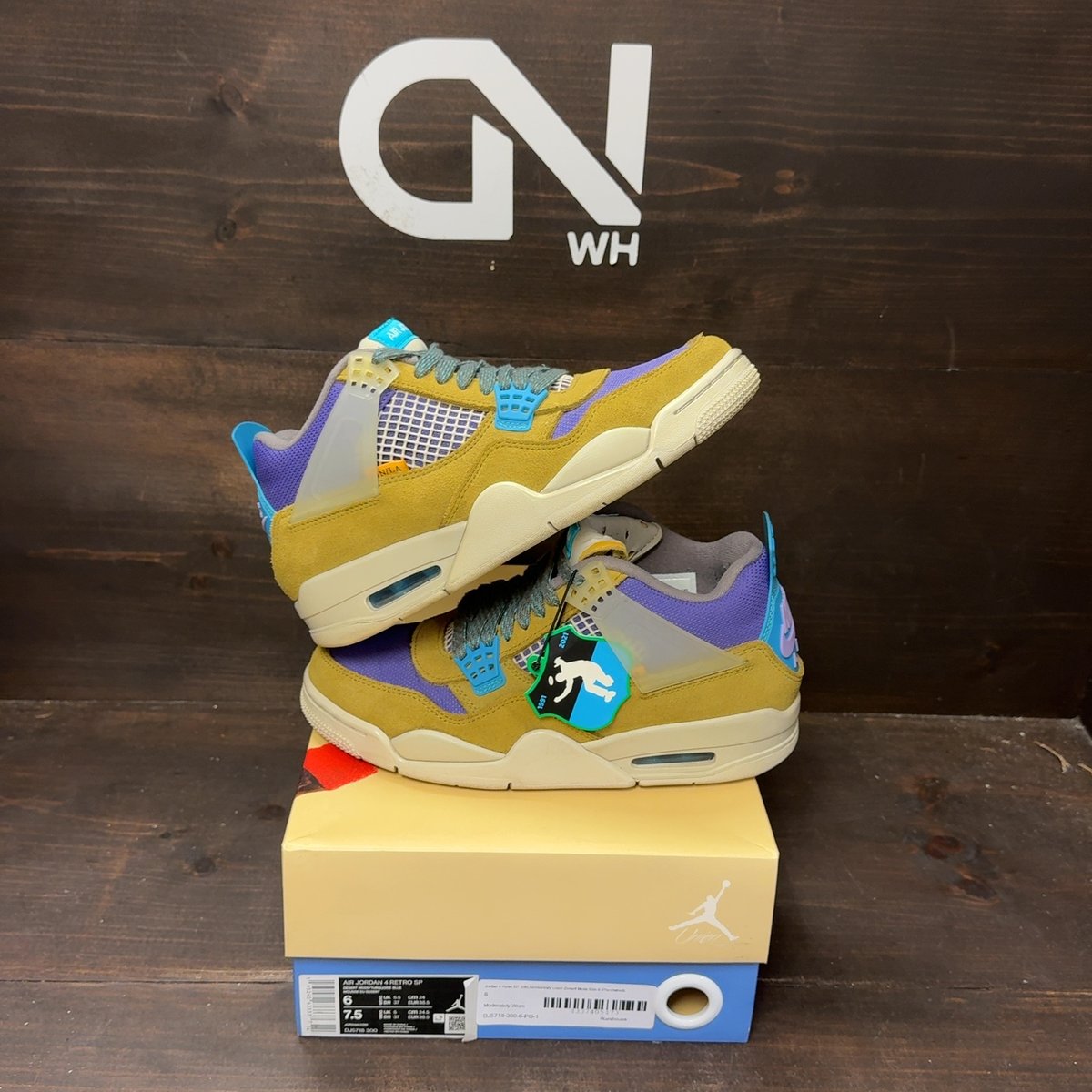 Jordan 4 Retro SP 30th Anniversary Union Desert Moss Size 6 (Pre-Owned) - front
