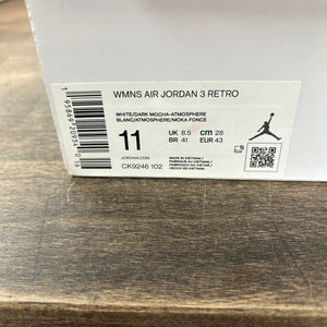 Jordan 3 Retro Neapolitan Dark Mocha (Women's) Size 11W (Pre-Owned) - Image 6