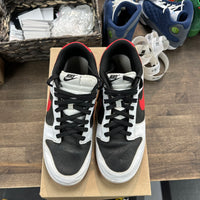 Nike Dunk Low Retro White Black University Red (US 10) (USED, No Box)