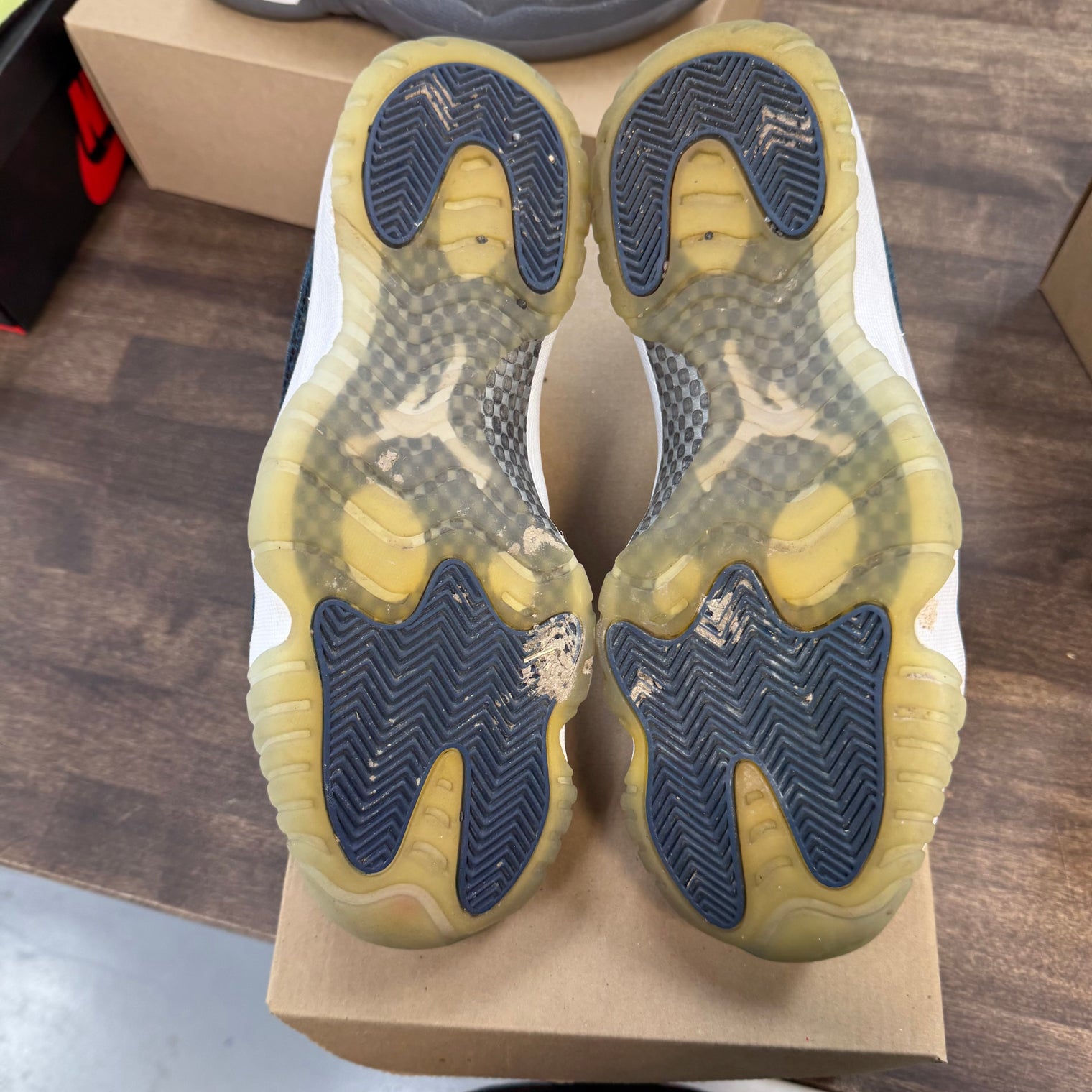 Navy Snakeskin Jordan 11 Low (USED, No Box)