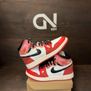 Jordan 1 Retro High OG Spider-Man Across the Spider-Verse (GS) Size 5Y (Pre-Owned) - Image 1