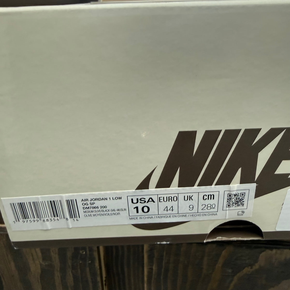 Jordan 1 Retro Low OG SP Travis Scott Medium Olive Size 10 (Pre-Owned)