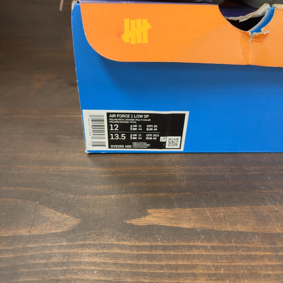 Nike Air Force 1 Low SP Undefeated Multi-Patent Total Orange - Image 9