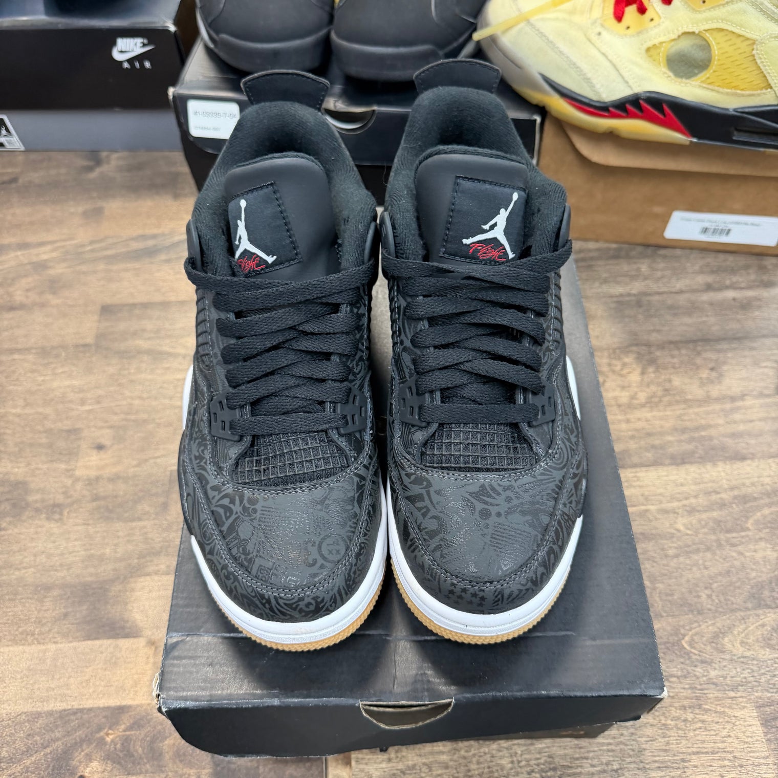 Laser Jordan 4 Black (GS) (USED)