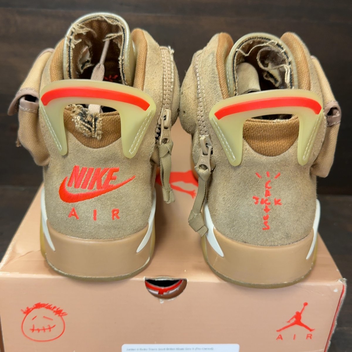 Jordan 6 Retro Travis Scott British Khaki Size 9 (Pre-Owned) - aux