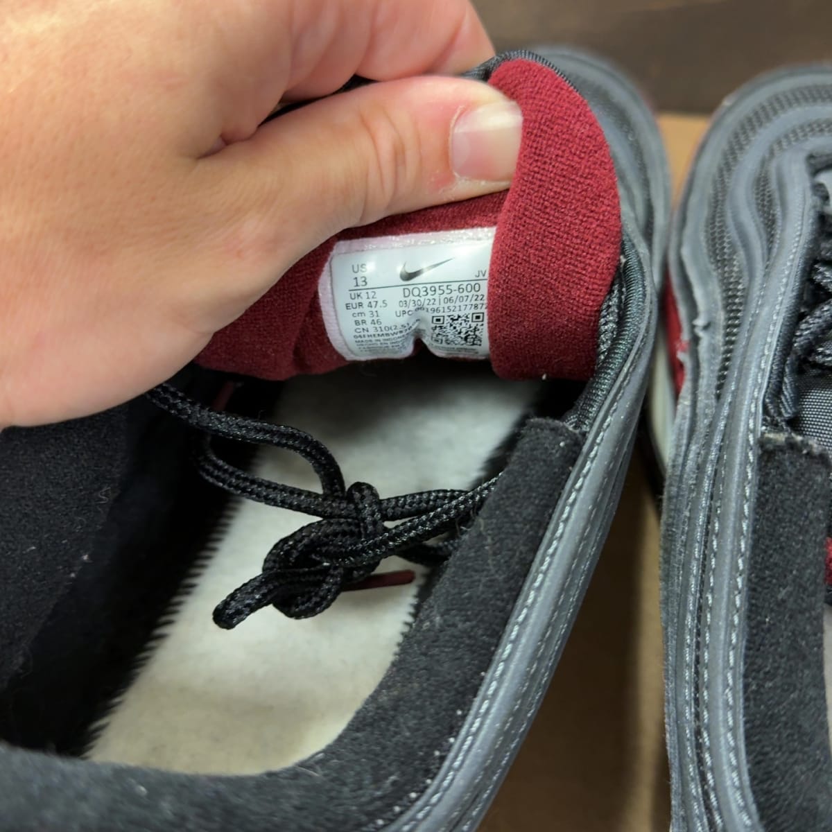 Nike Air Max 97 Black Team Red Size 13 (Pre-Owned) - aux