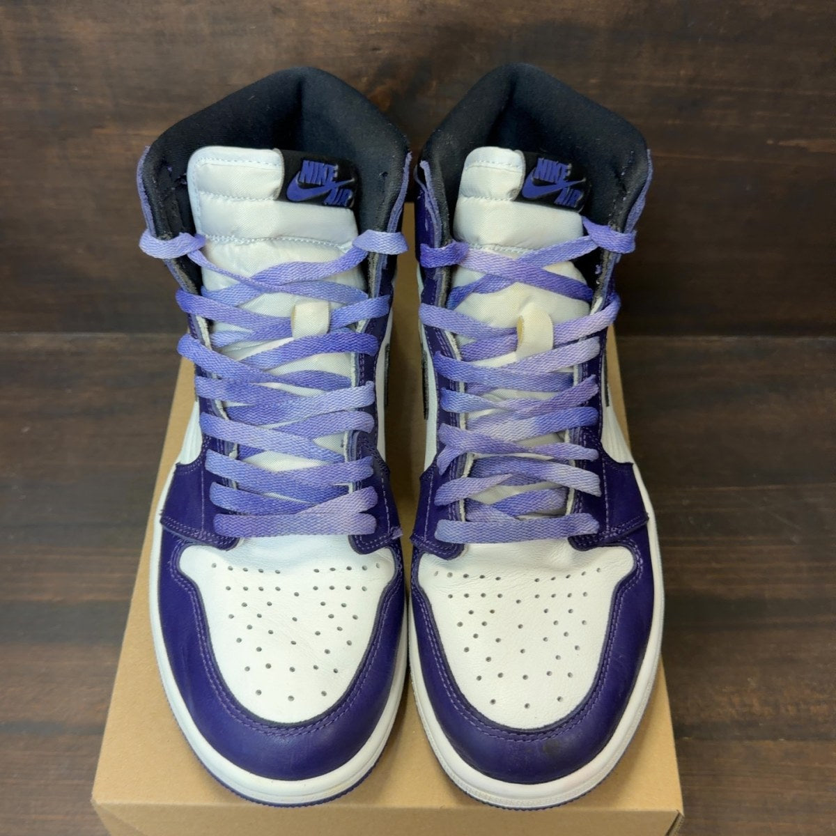 Jordan 1 Retro High Court Purple White Size 10 (Pre-Owned) - Image 3