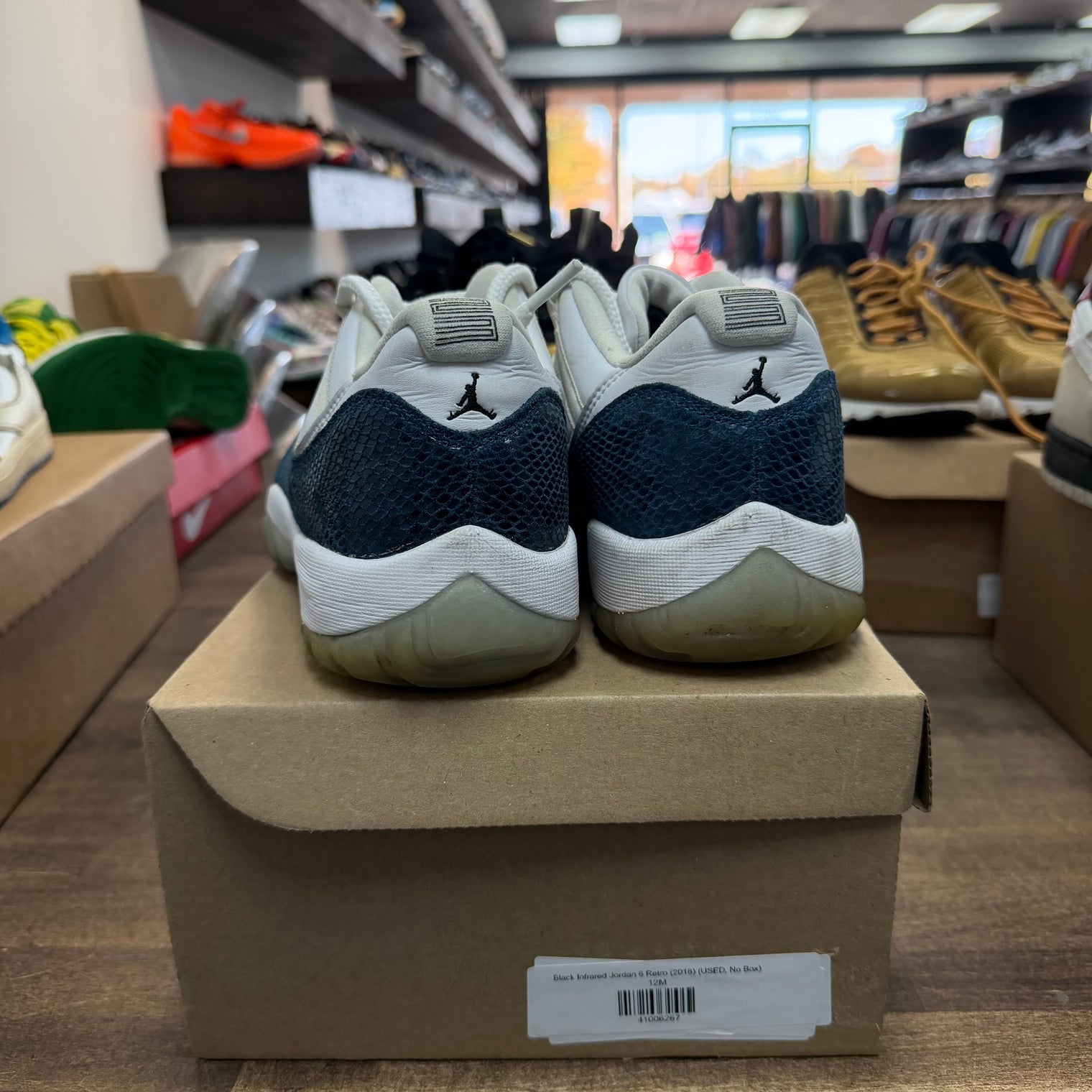 Navy Snake Skin Jordan 11 Retro Low (USED, No Box)