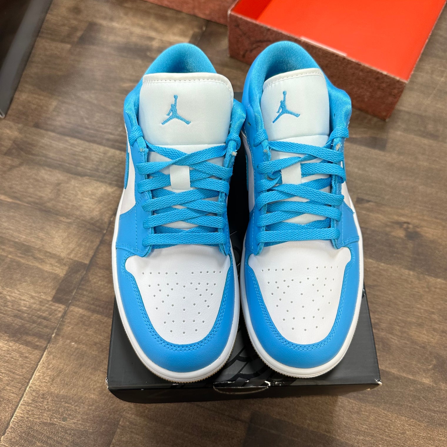 White Gum Light Brown Dark Powder Blue Jordan 1 Low (W) (USED, Replacement Box)