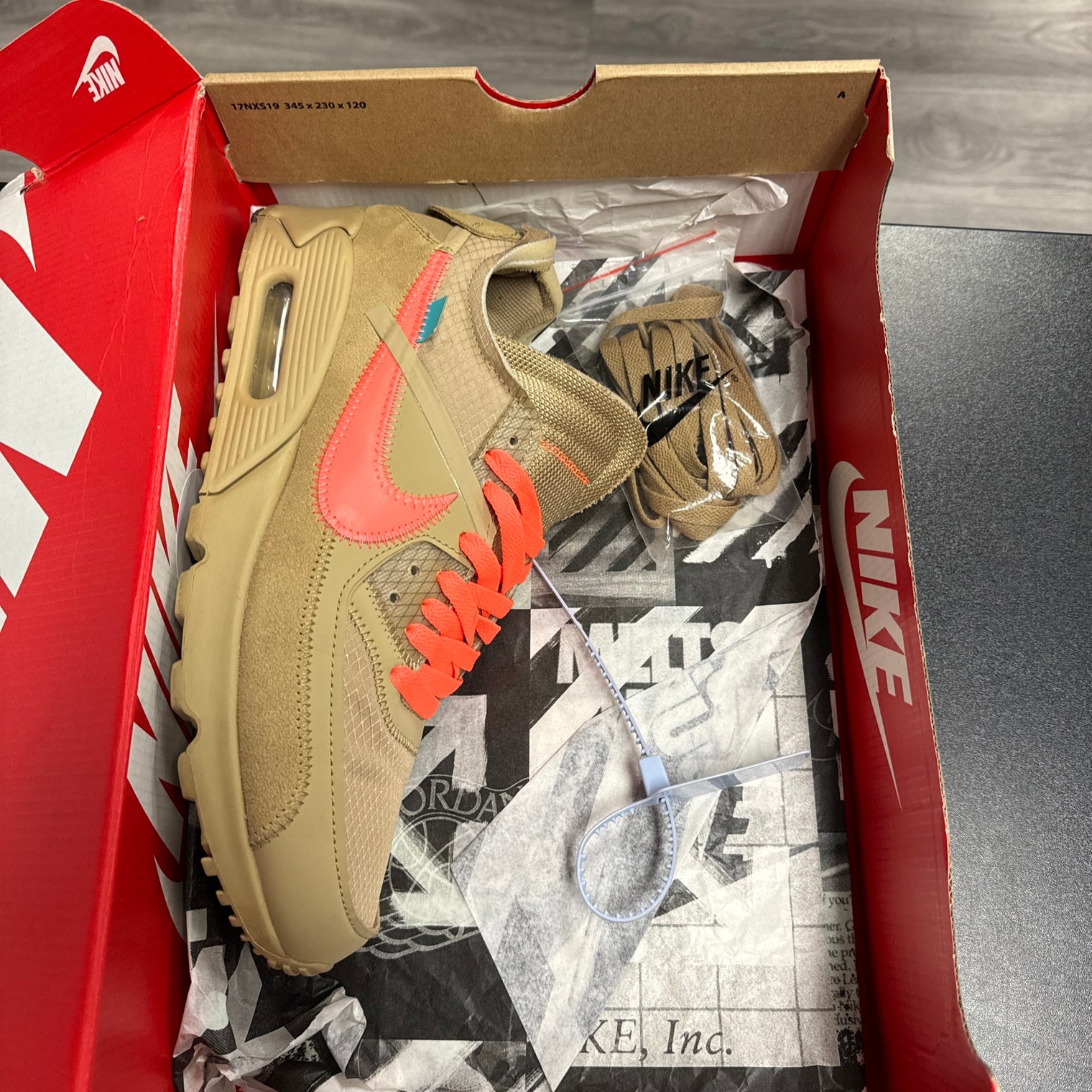 Nike Air Max 90 x OFF-WHITE Desert Ore 2019 (USED)
