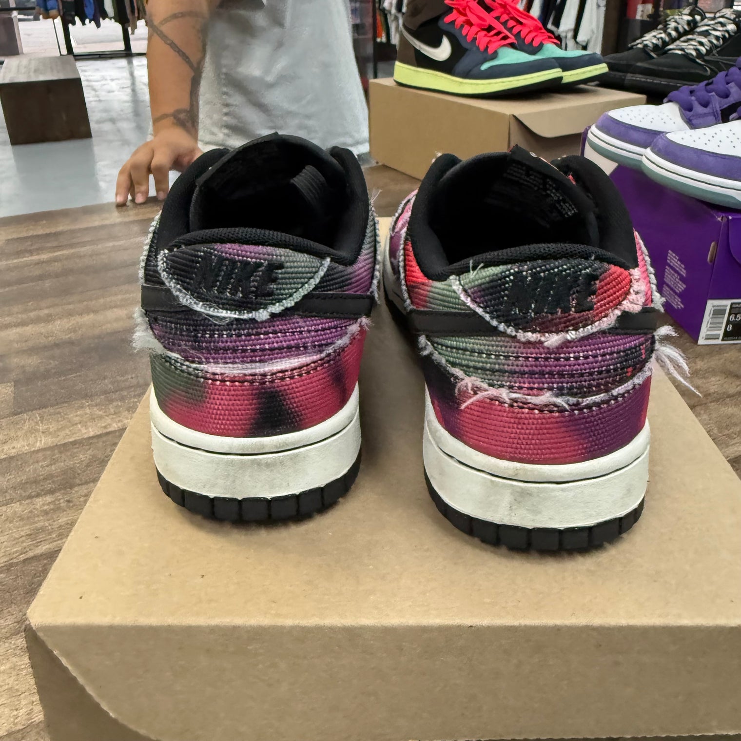 Black Tie Dye Nike Dunk Low (USED, No Box)