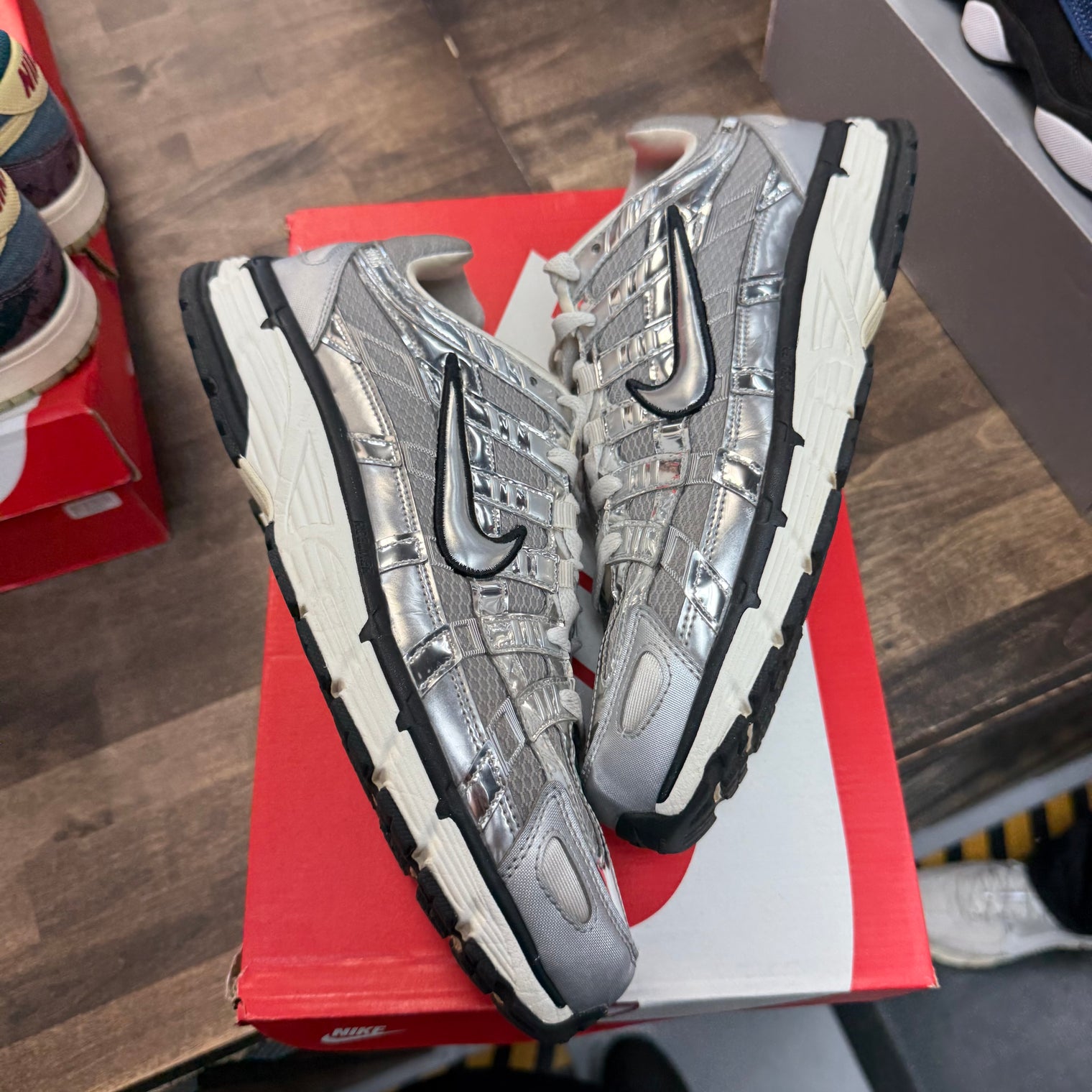 Metallic Silver Nike P-6000 (USED)