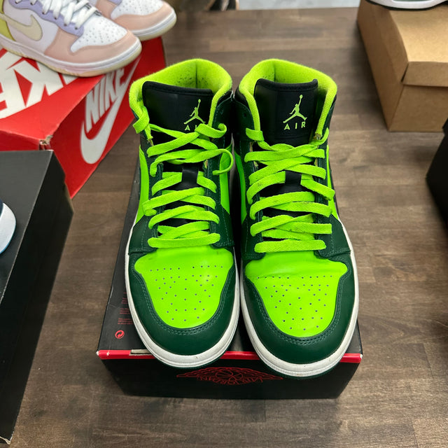 Air Jordan 1 Retro Mid Gorge Green (Used, No Insoles, No Box)