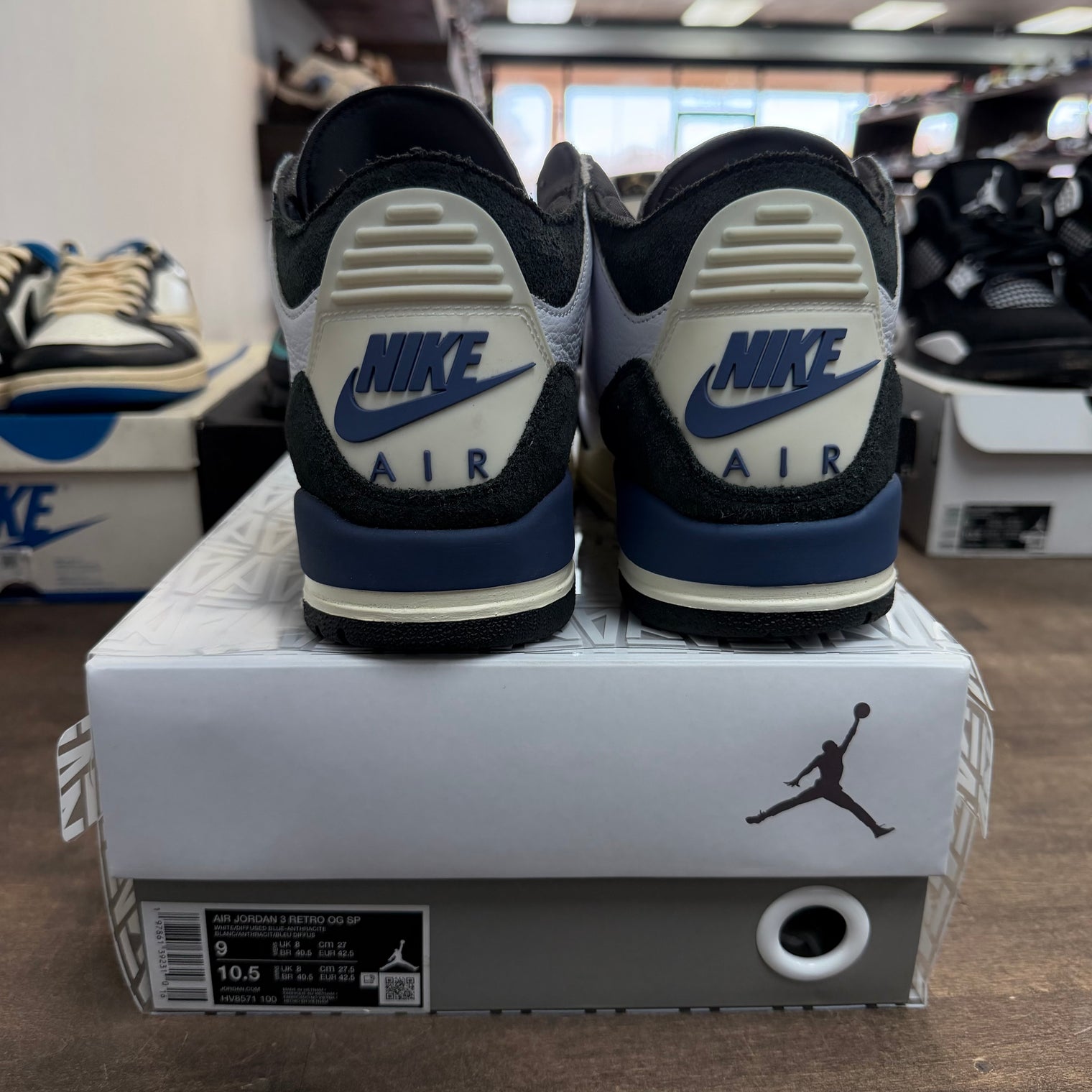 A Ma Maniere Diffused Blue Jordan 3 Retro (USED)