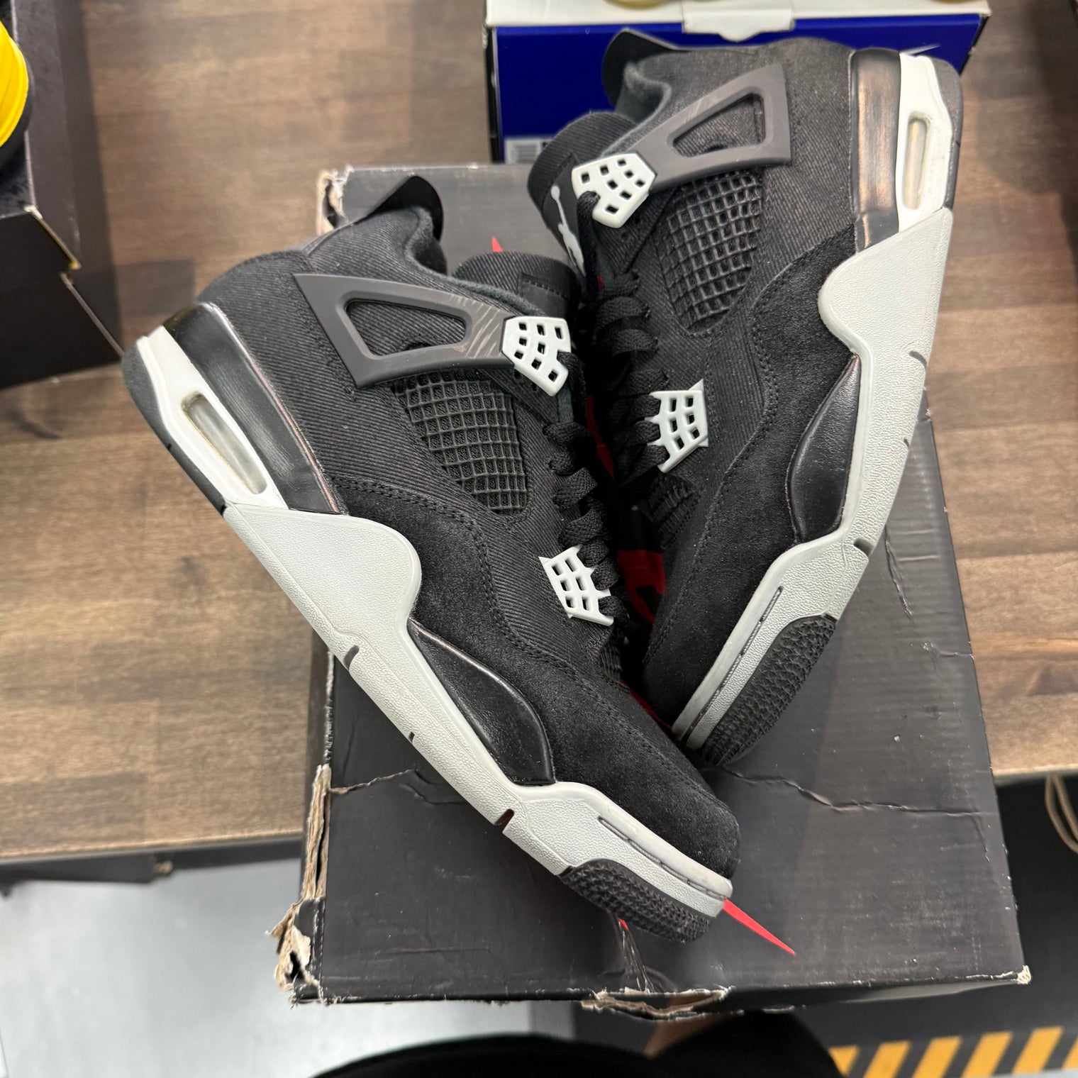 Black Canvas Jordan 4 Retro (USED, No Insoles)