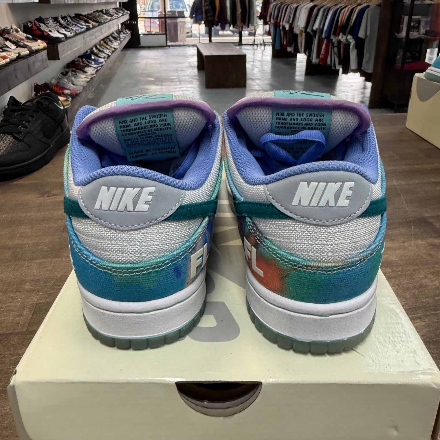 Futura Laboratories Bleached Aqua Nike SB Dunk Low (Lightly Worn)
