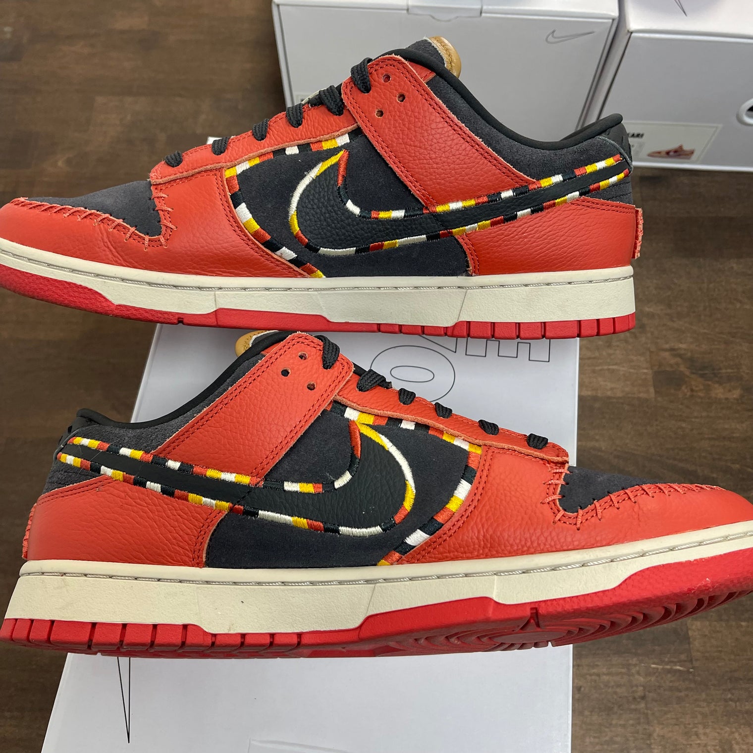 Nike ID N7 Red Black Dunk Low (USED)