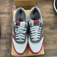Wolf Grey/Gym Red Dark Grey Nike Air Max 1 Essential (USED, No Box)