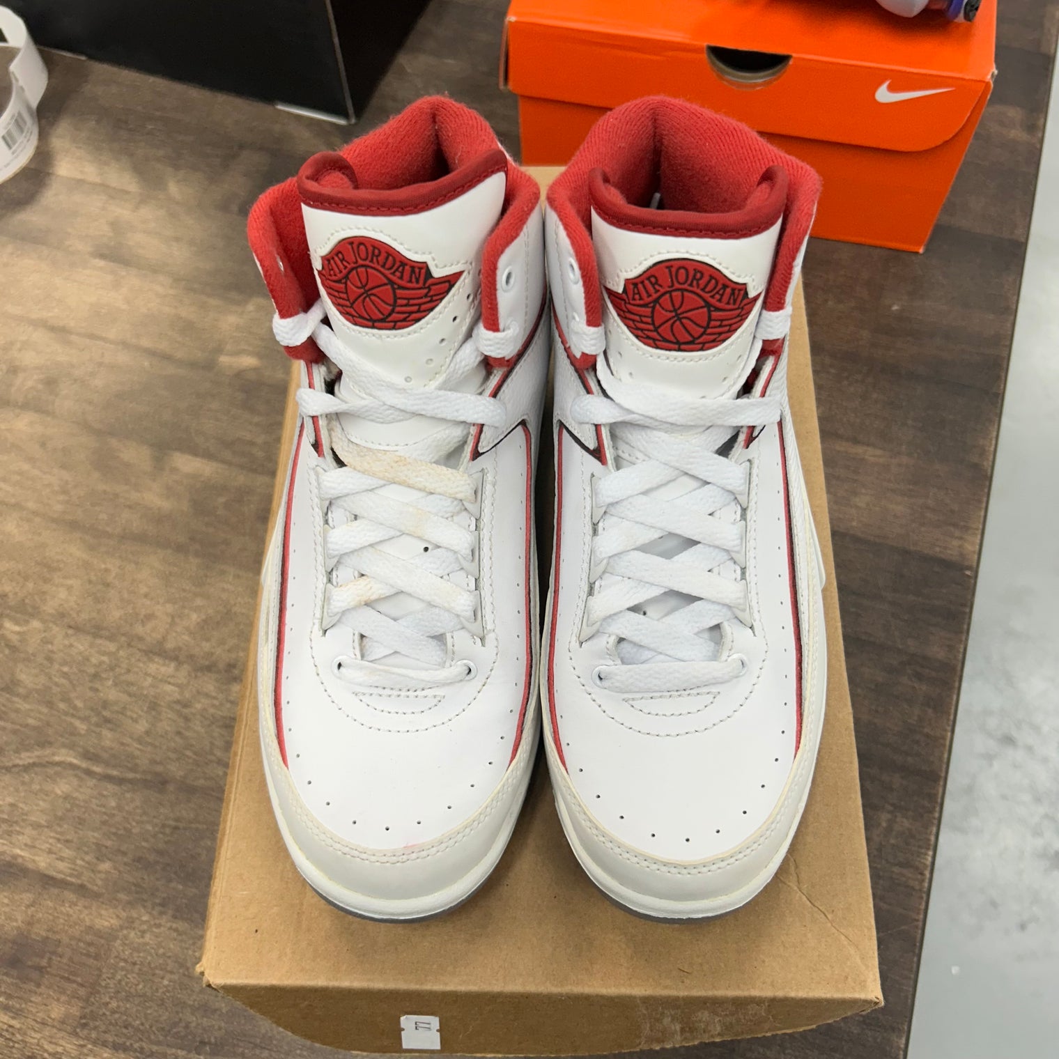 Jordan 2 Retro White Red  (2014) (GS) (USED, No Box)