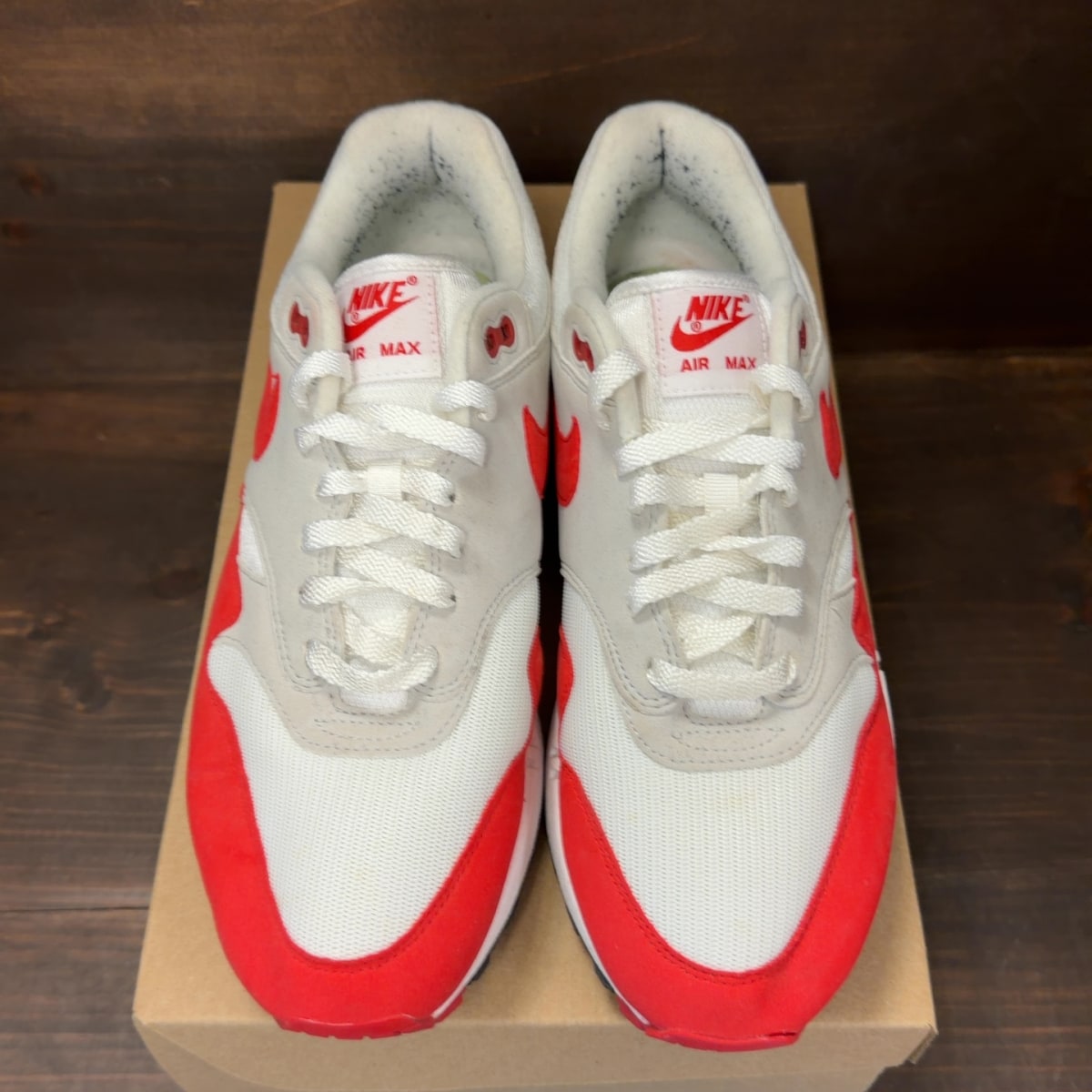 Nike Air Max 1 Anniversary Red (2017/2018 Restock Pair) Size 9.5 (Pre-Owned) - Image 3