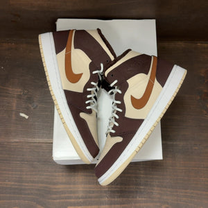 Jordan 1 Mid SE Brown Basalt Oatmeal (Women's) Size 9.5W (Pre-Owned) - back