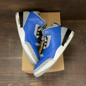 Jordan 3 Retro Varsity Royal Cement Size 11 (Pre-Owned) - back