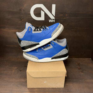 Jordan 3 Retro Varsity Royal Cement Size 11 (Pre-Owned) - Image 1