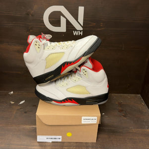 Jordan 5 Retro Fire Red Silver Tongue (2020) Size 9.5 (Pre-Owned) - front