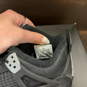 Jordan 4 Retro Black Canvas (GS) Size 5Y (Pre-Owned) - aux