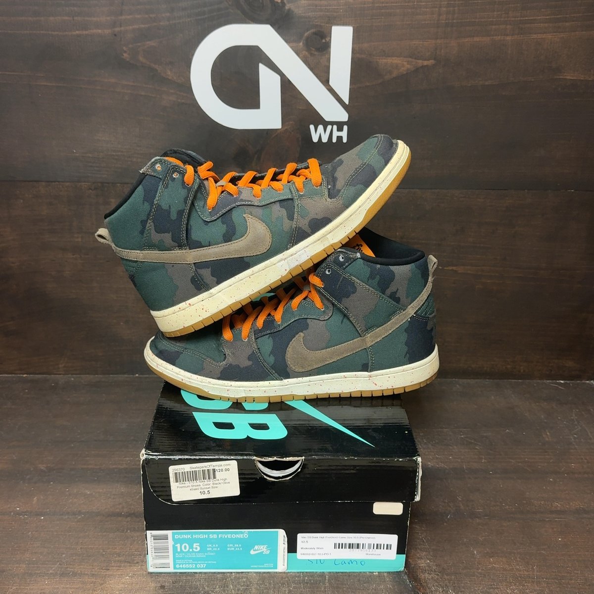 Nike SB Dunk High FiveOneO Camo Size 10.5 (Pre-Owned) - front