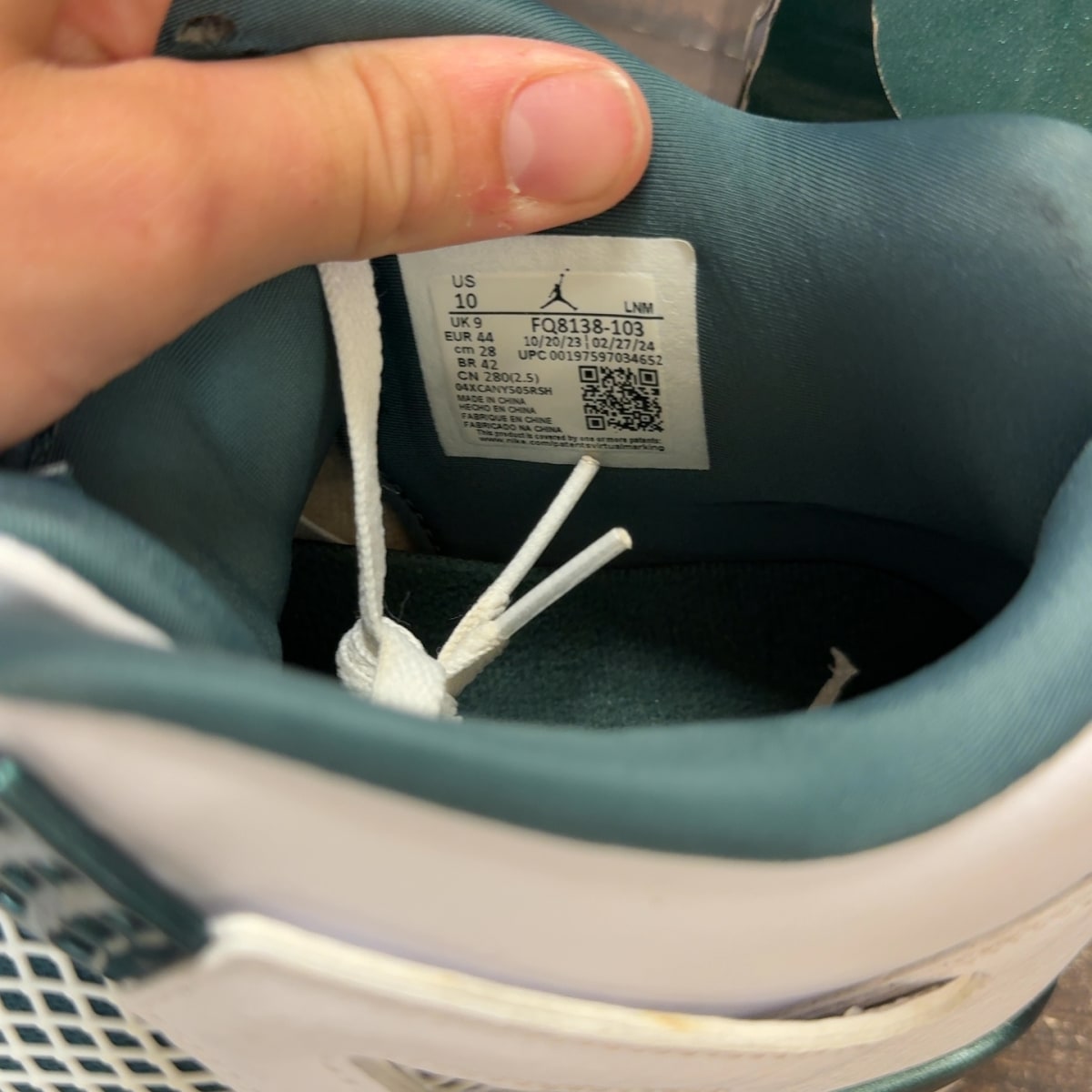 Jordan 4 Retro Oxidized Green Size 10 (Pre-Owned) - aux