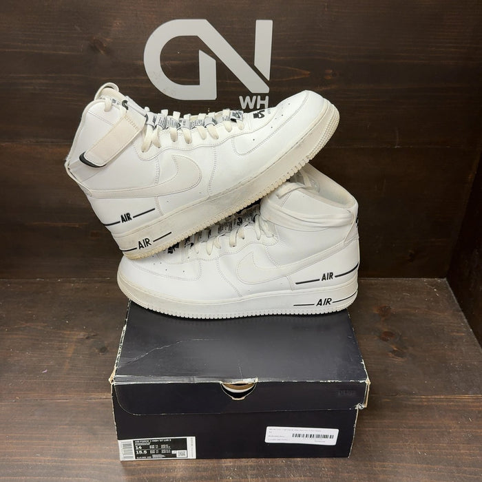 Nike Air Force 1 High Dual Air White Black Size 14 (Pre-Owned)