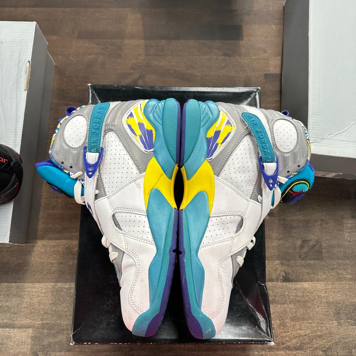Jordan 8 Retro White Aqua (2019) (Women's) Size 11W (Moderately Worn Pre-Owned)