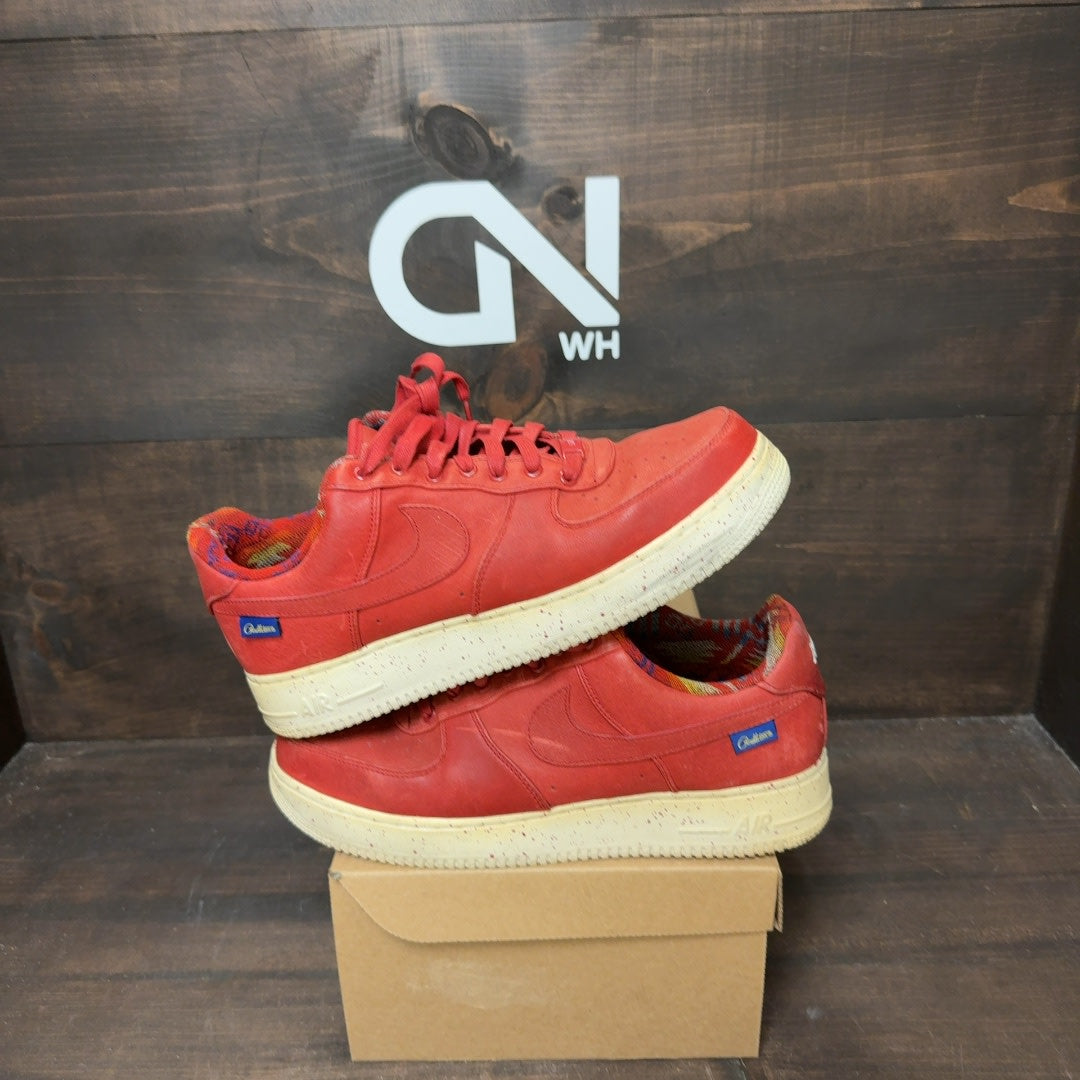 BKLYN BRED Nike Air Force 1 Red NIke ID Size 10.5 (Pre-Owned) - Image 1