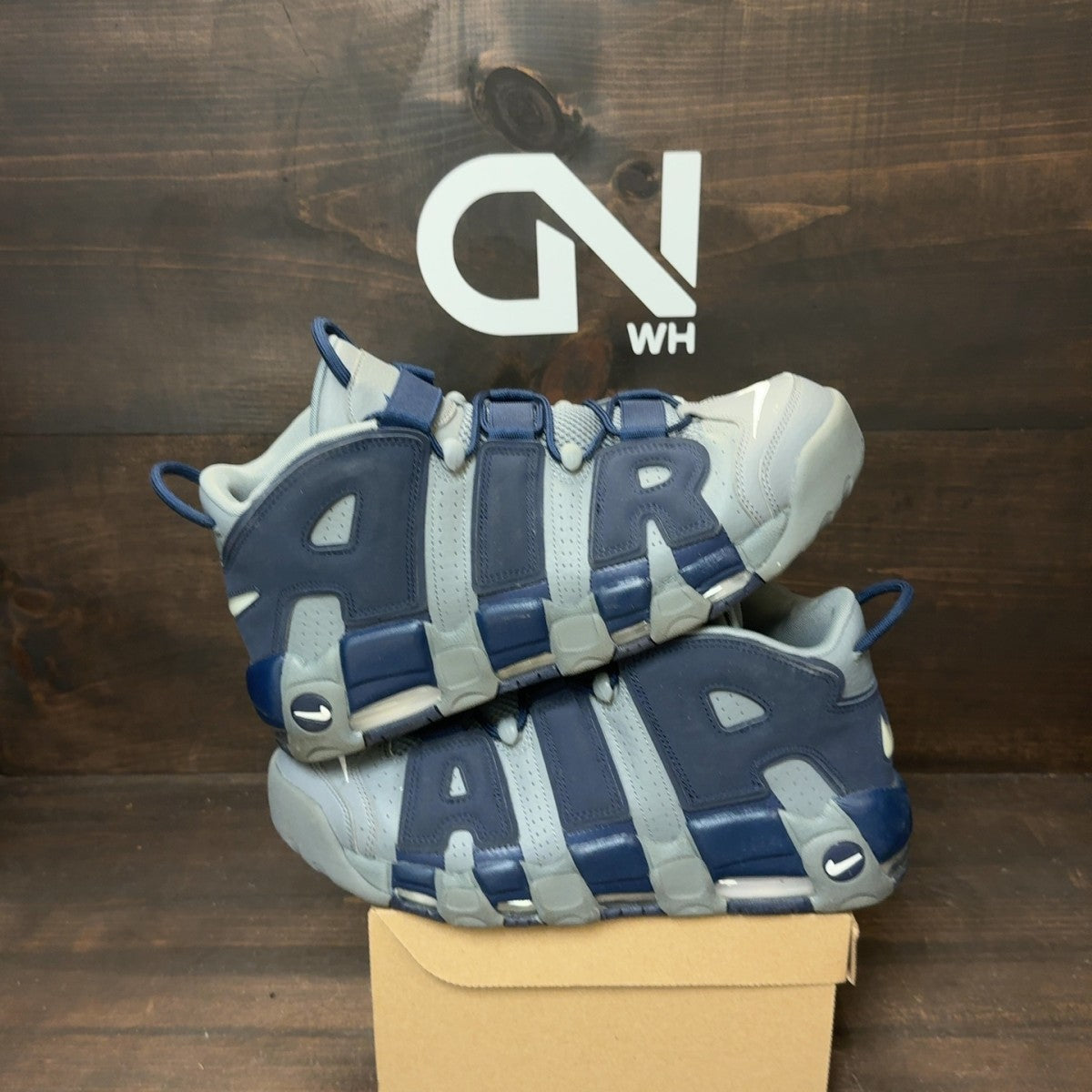 Nike Air More Uptempo Cool Grey Midnight Navy Size 11.5 (Pre-Owned) - Image 1