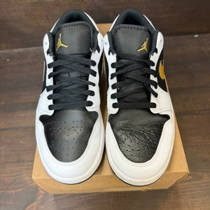 Jordan 1 Low White Black Metallic Gold Swoosh Size 9 (Pre-Owned) - Image 3