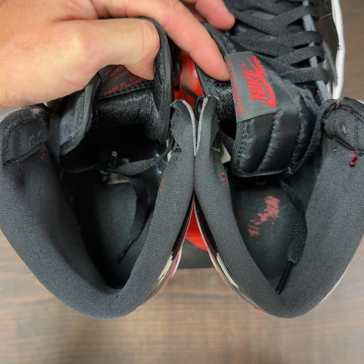 Jordan 1 Retro High OG Patent Bred Size 12.5 (Pre-Owned) - aux